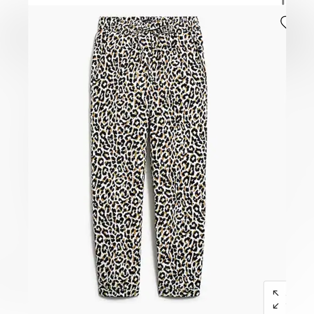 J. Crew Factory Drawstring Leopard Linen Pants - Size 2 NWT